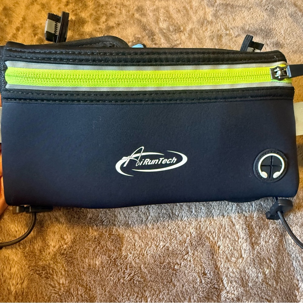Ai Run Tech Running Belt Waist Workout Fanny Pack Black Neon DBL Water Bottle